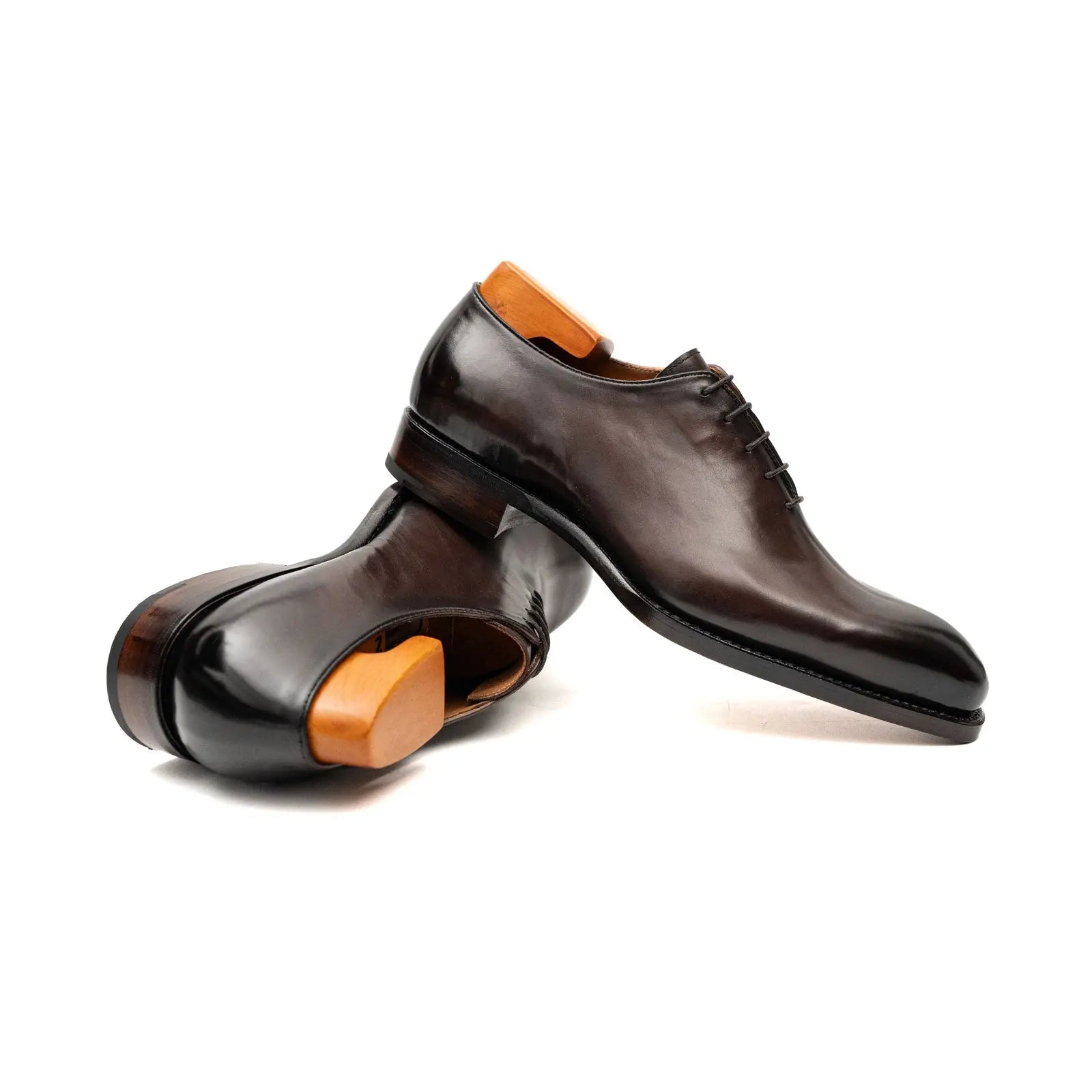 Seamless Wholecut Coffee Oxford Shoes