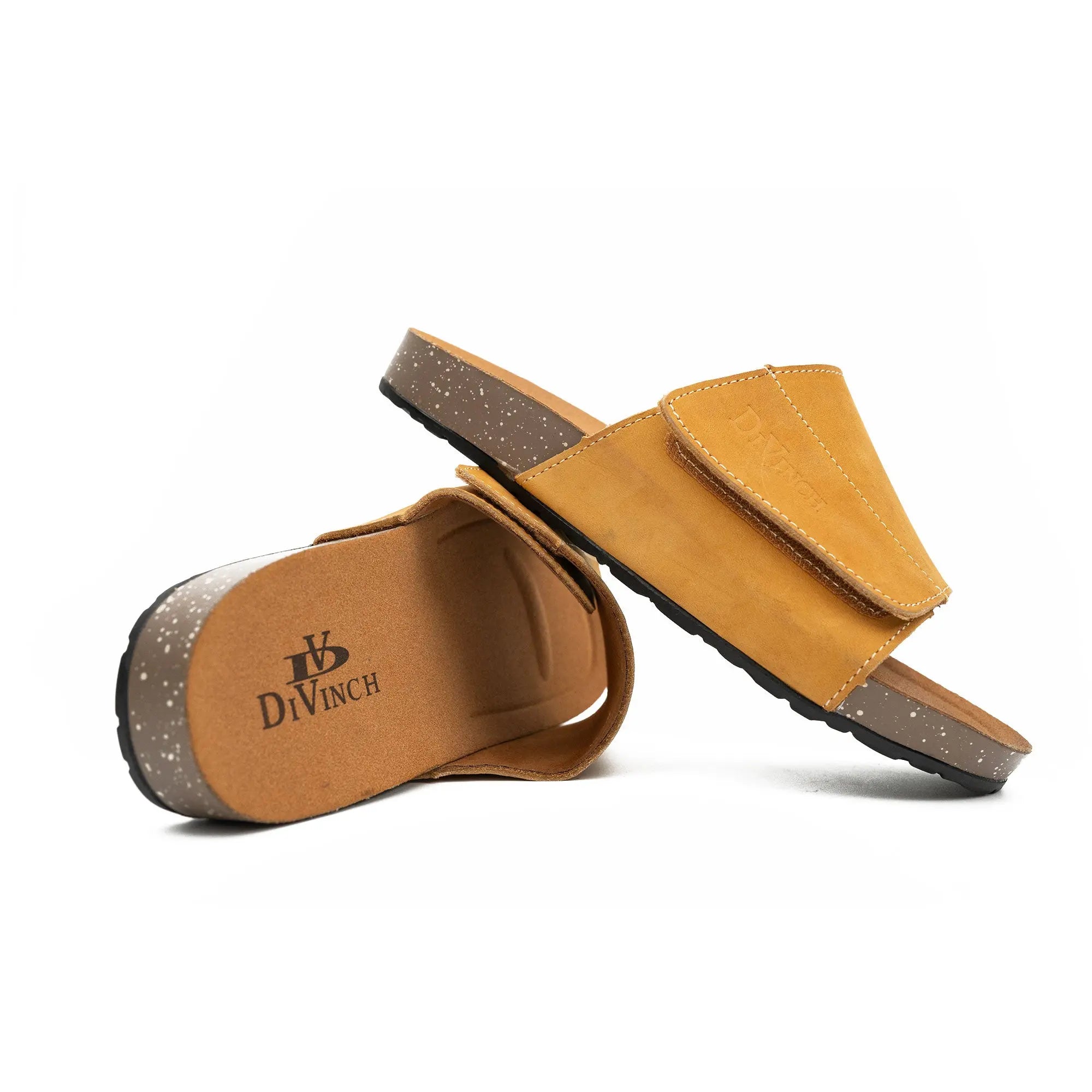 Tan Single - Strap Slide Sandals DIVINCH