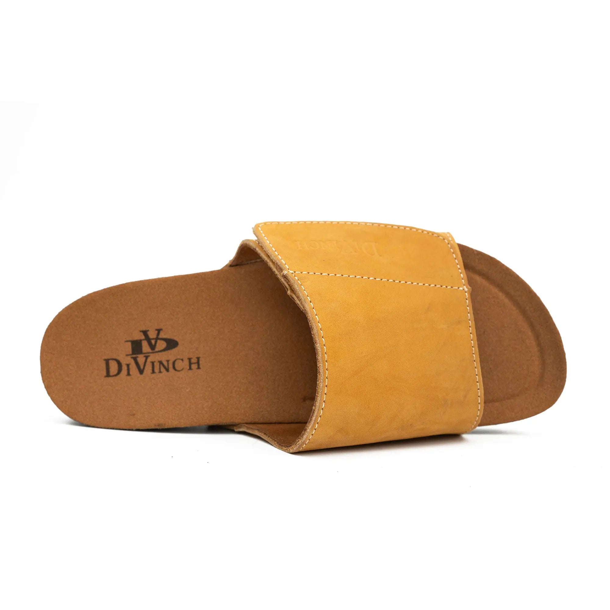 Tan Single - Strap Slide Sandals DIVINCH