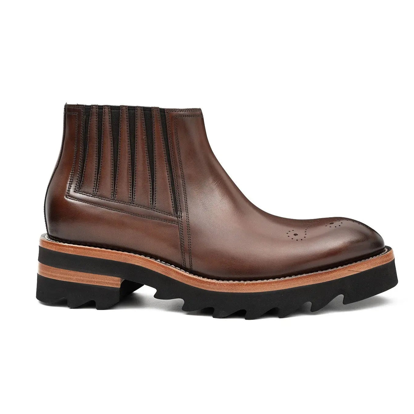 Thick - soled Chelsea Boots Brown DIVINCH