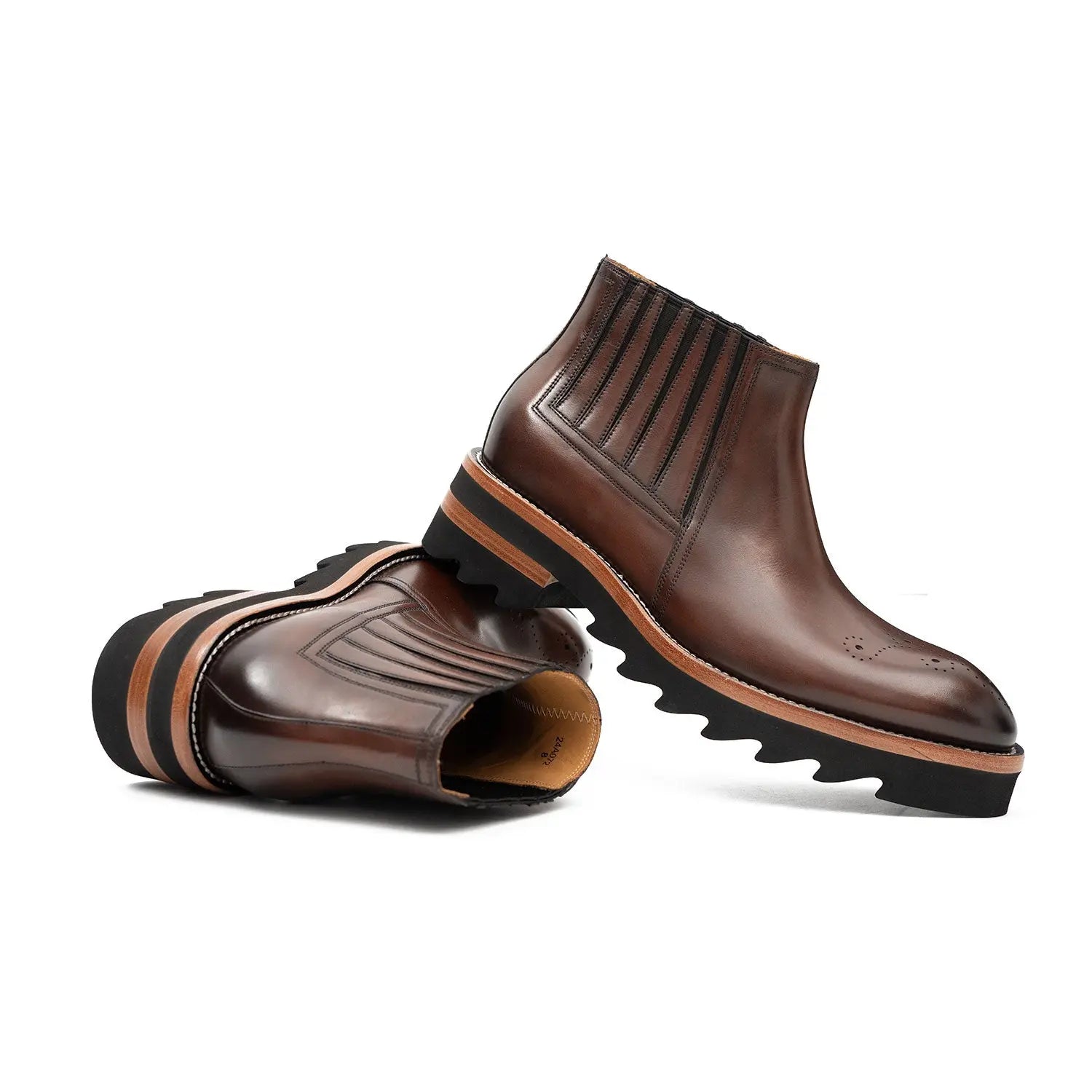 Thick - soled Chelsea Boots Brown DIVINCH