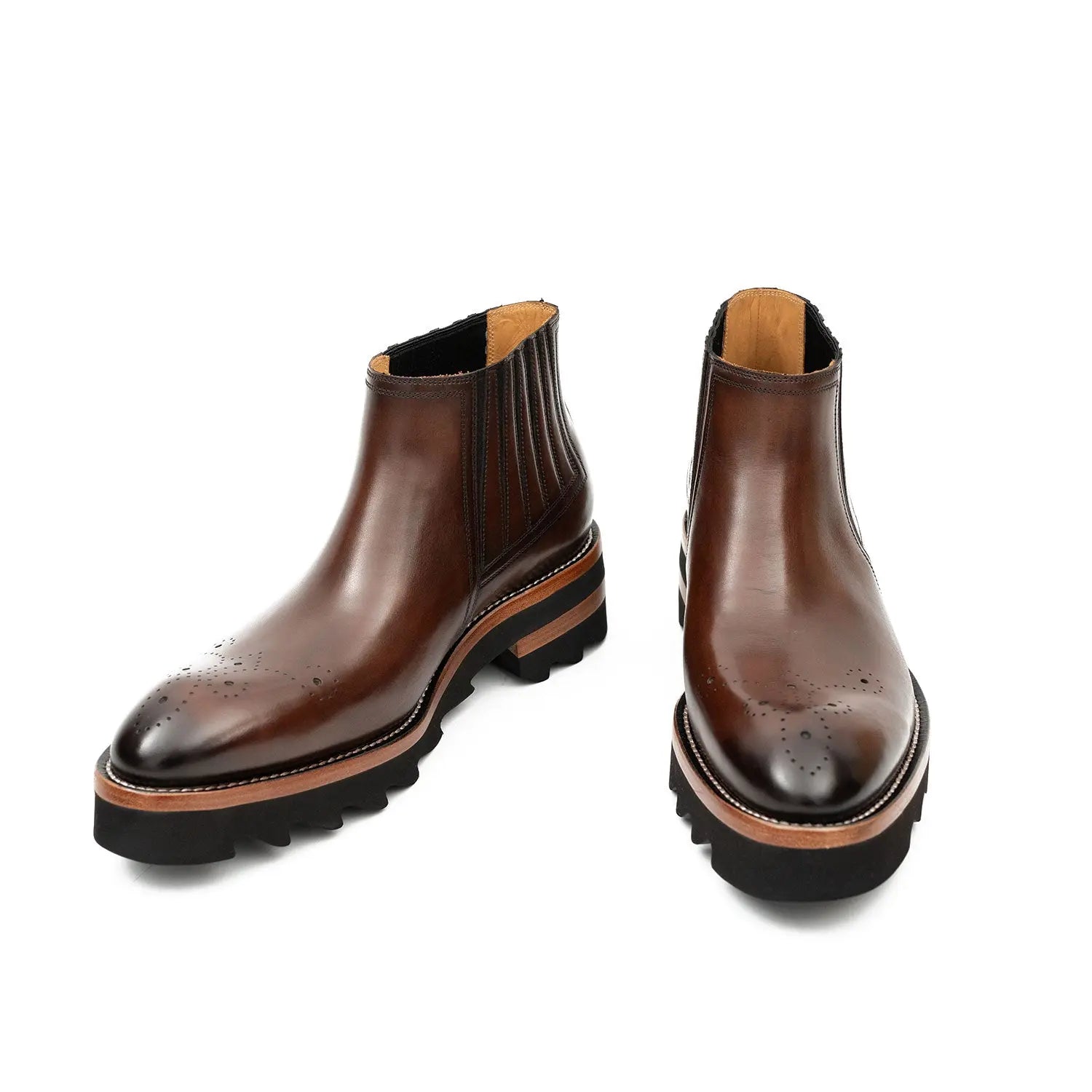 Thick - soled Chelsea Boots Brown DIVINCH
