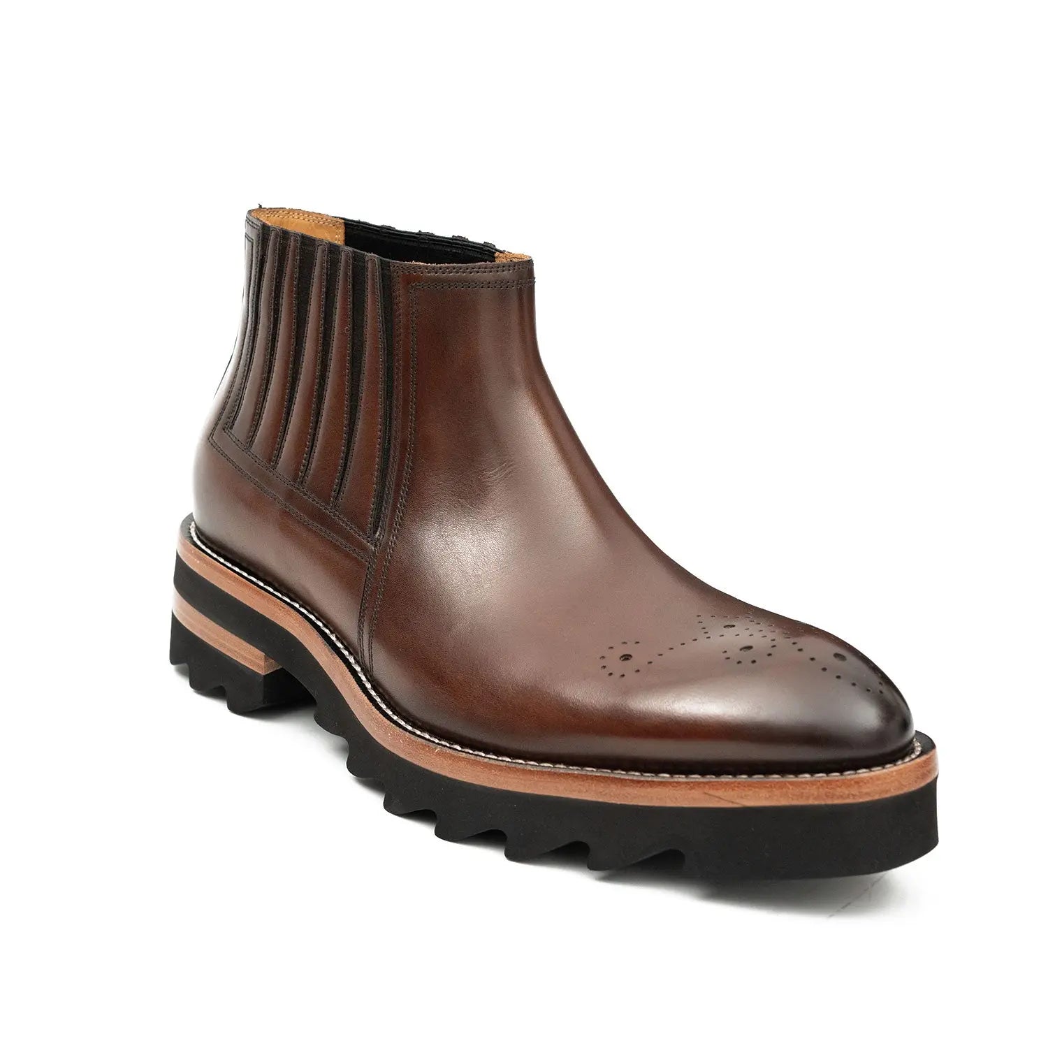 Thick - soled Chelsea Boots Brown DIVINCH