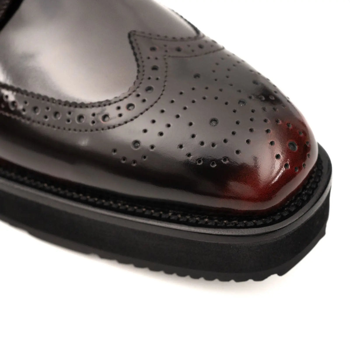 Tri-Stripe Patent Brogue Bootie DIVINCH