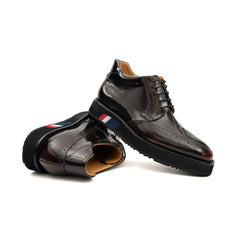 Tri-Stripe Patent Brogue Bootie DIVINCH