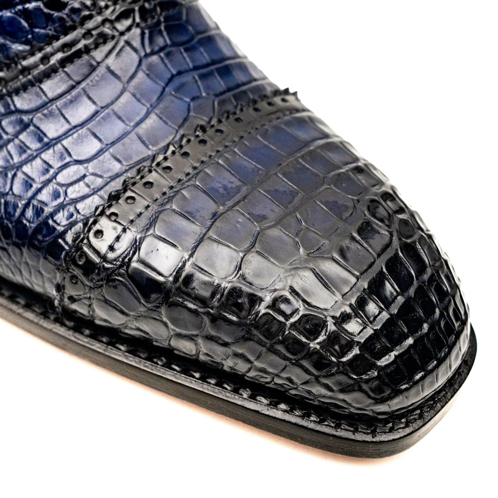 Two-tone Blue Crocodile Oxford Shoes DIVINCH