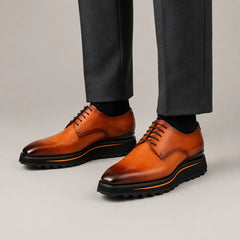 Walnut Lug Sole Derby on-foot product photo