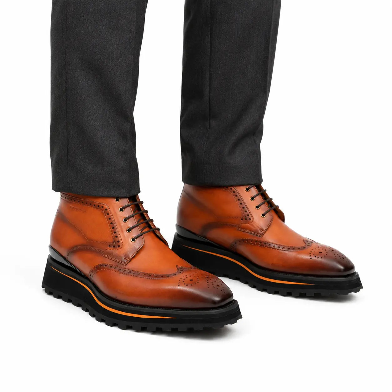 Walnut Wingtip Martin Boot