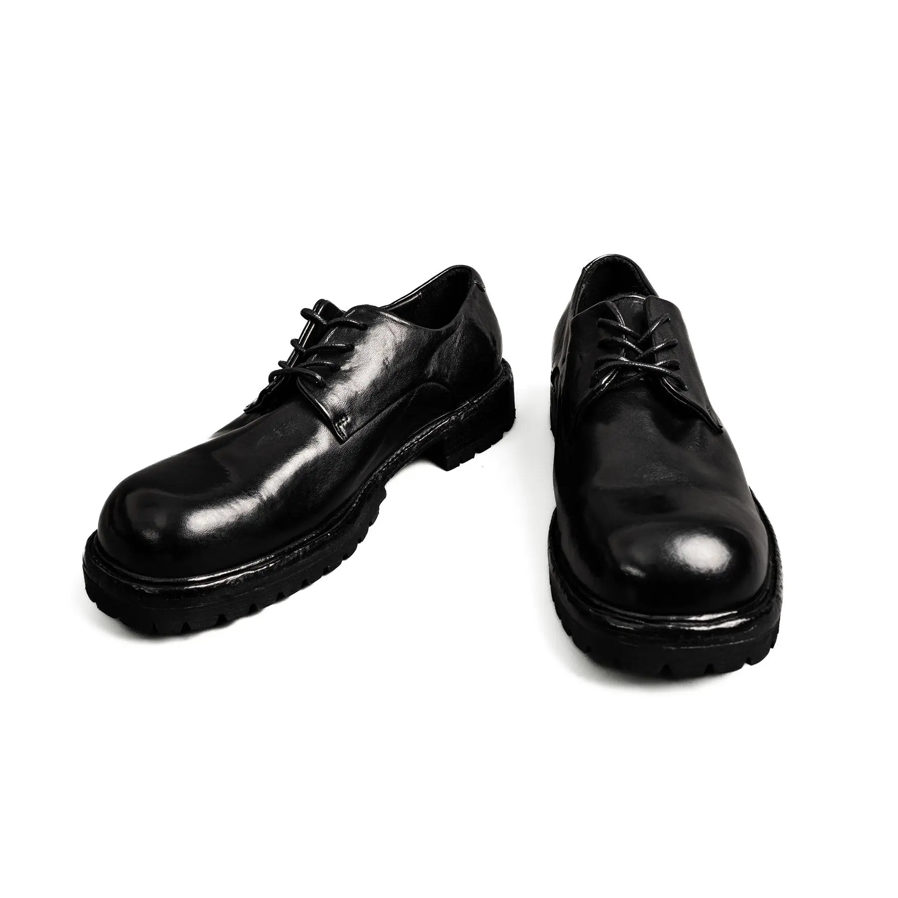 Black Washed Leather Derby