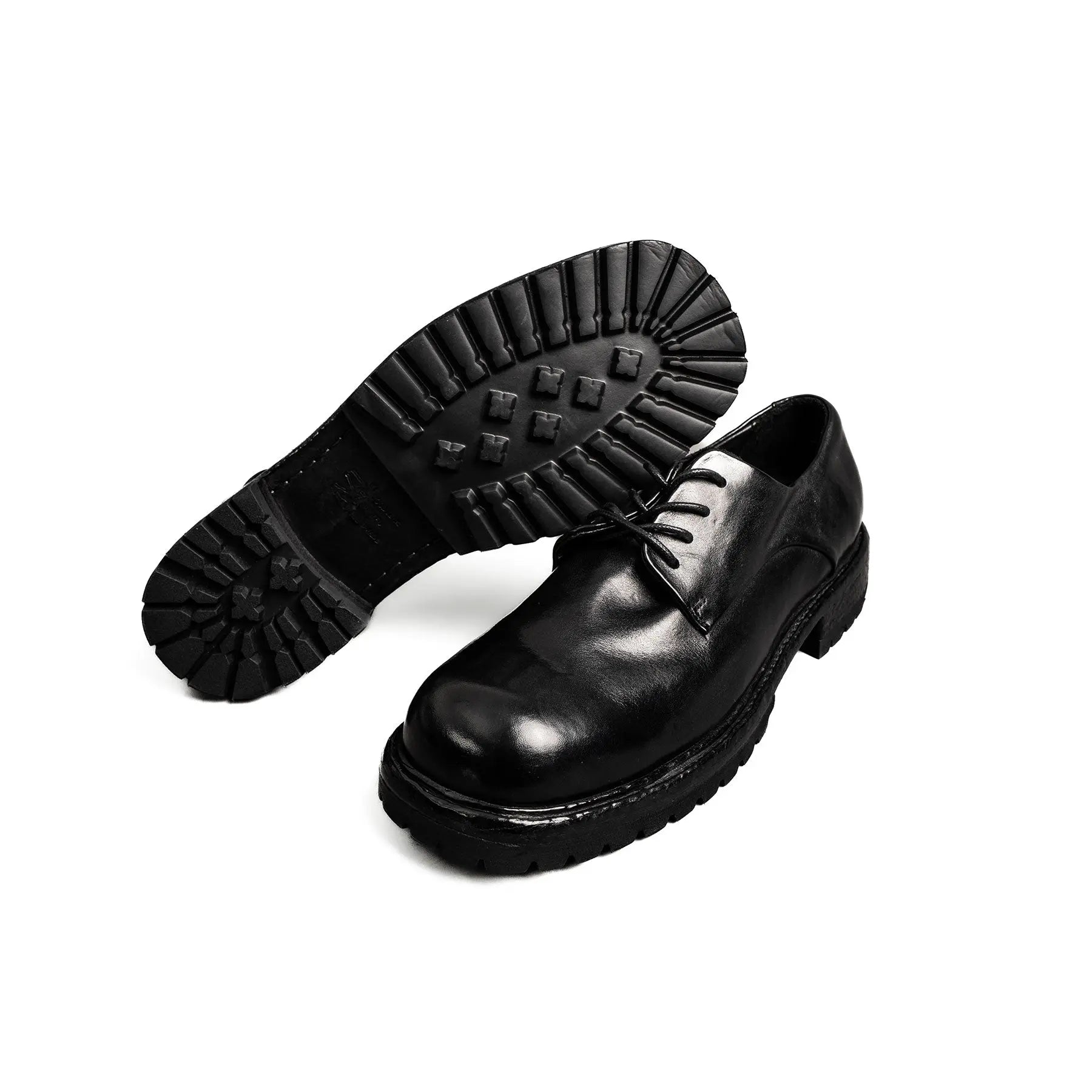 Black Washed Leather Derby