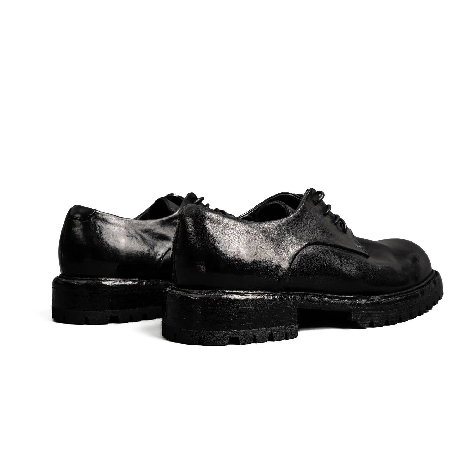 Black Washed Leather Derby
