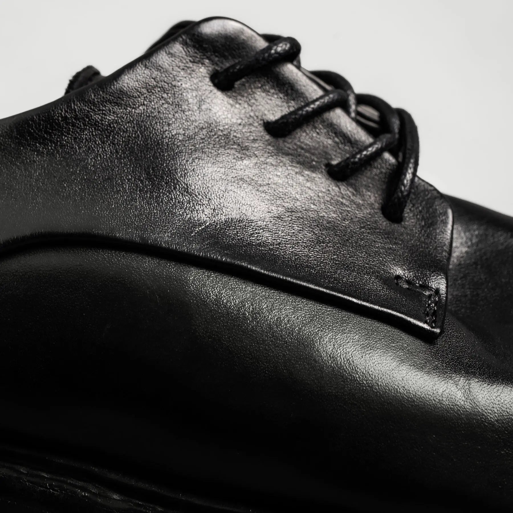 Black Washed Leather Derby