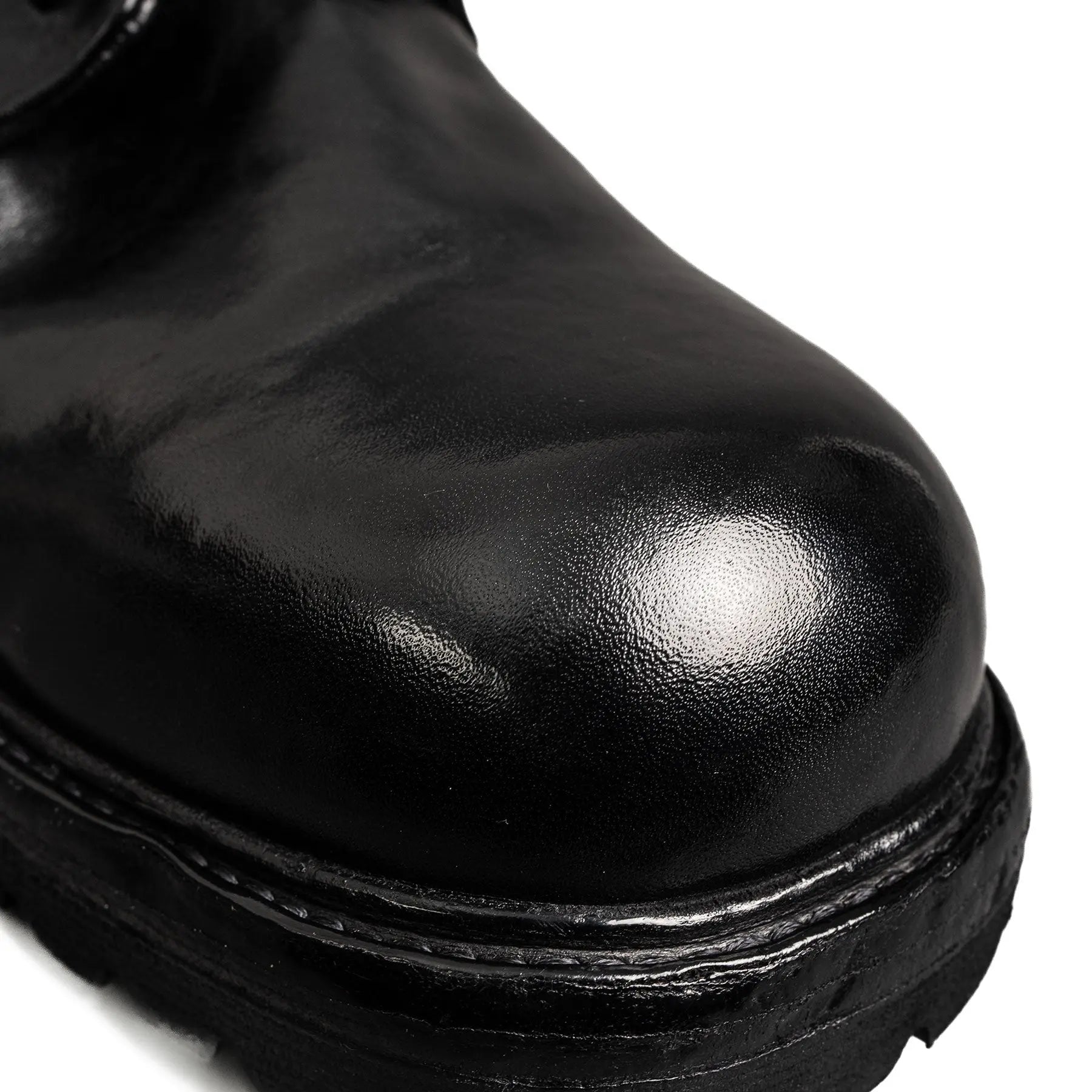Black Washed Leather Derby