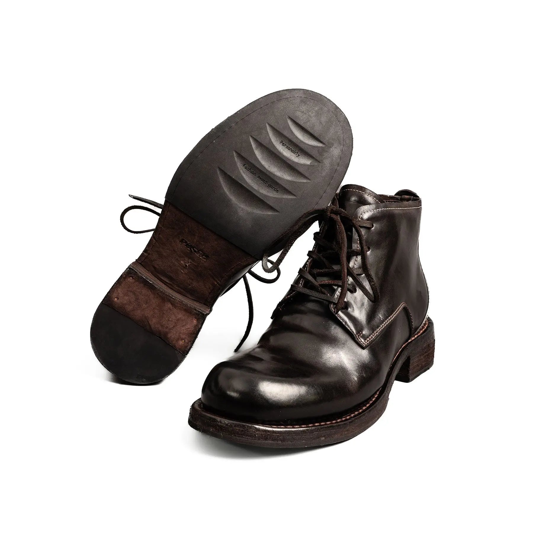 Washed Cordovan High-Top Chukka