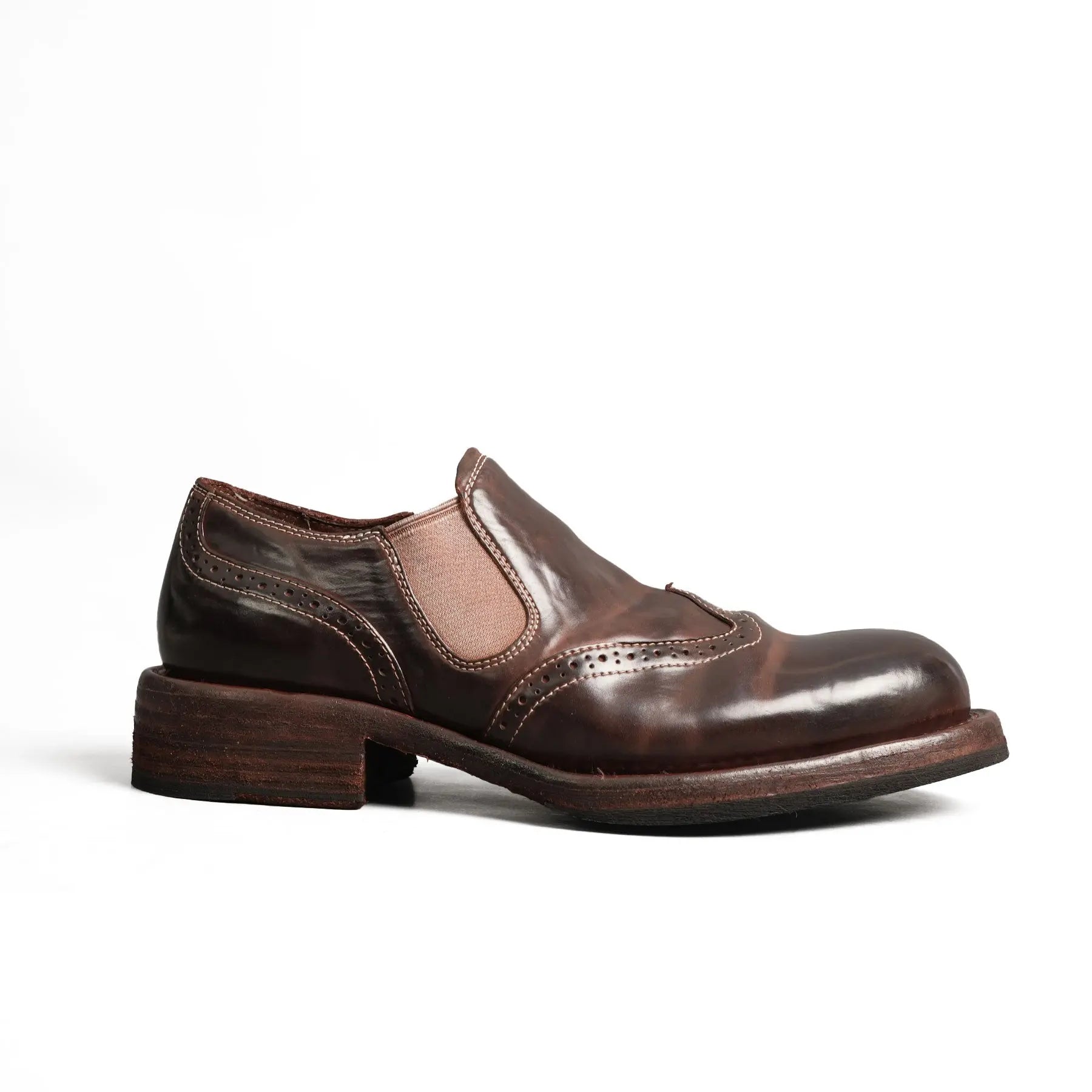 Washed Cordovan Wingtip Slip-On