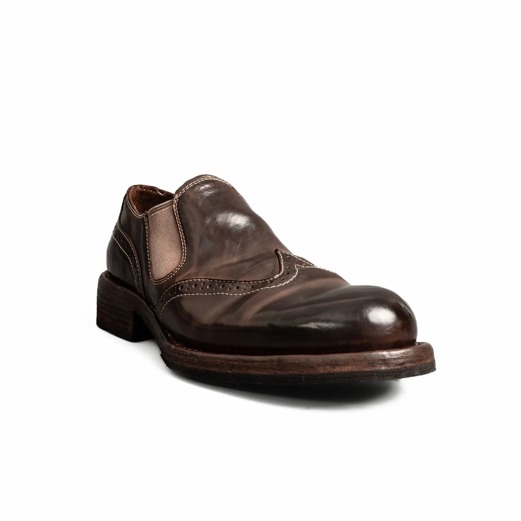 Washed Cordovan Wingtip Slip-On
