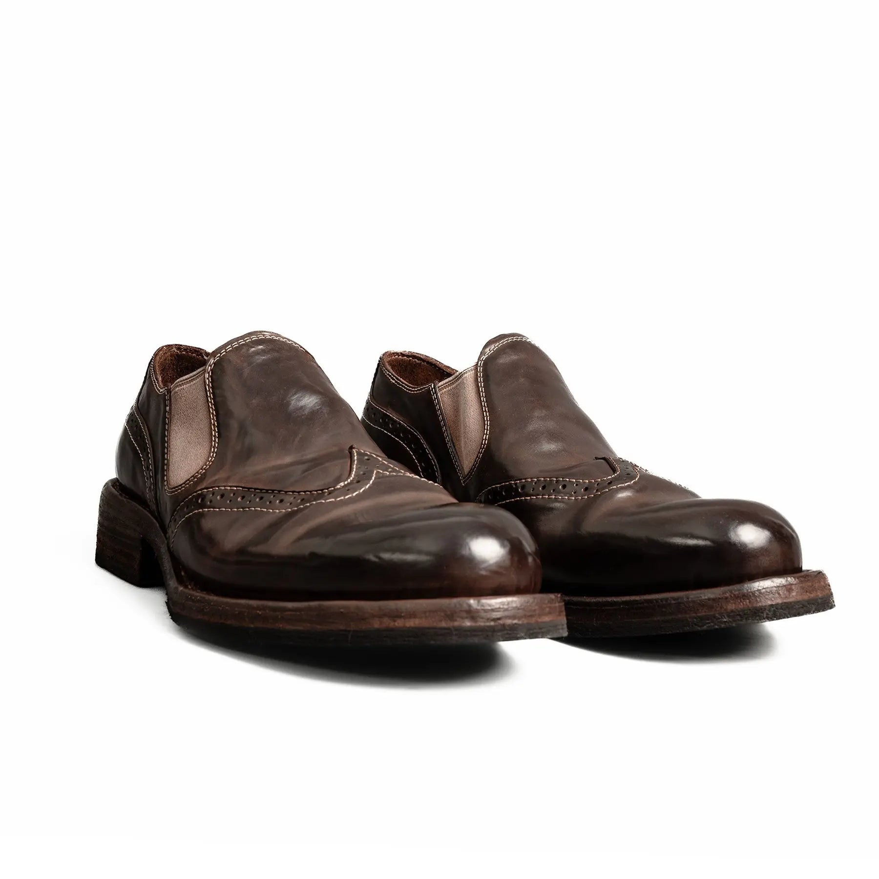 Washed Cordovan Wingtip Slip-On
