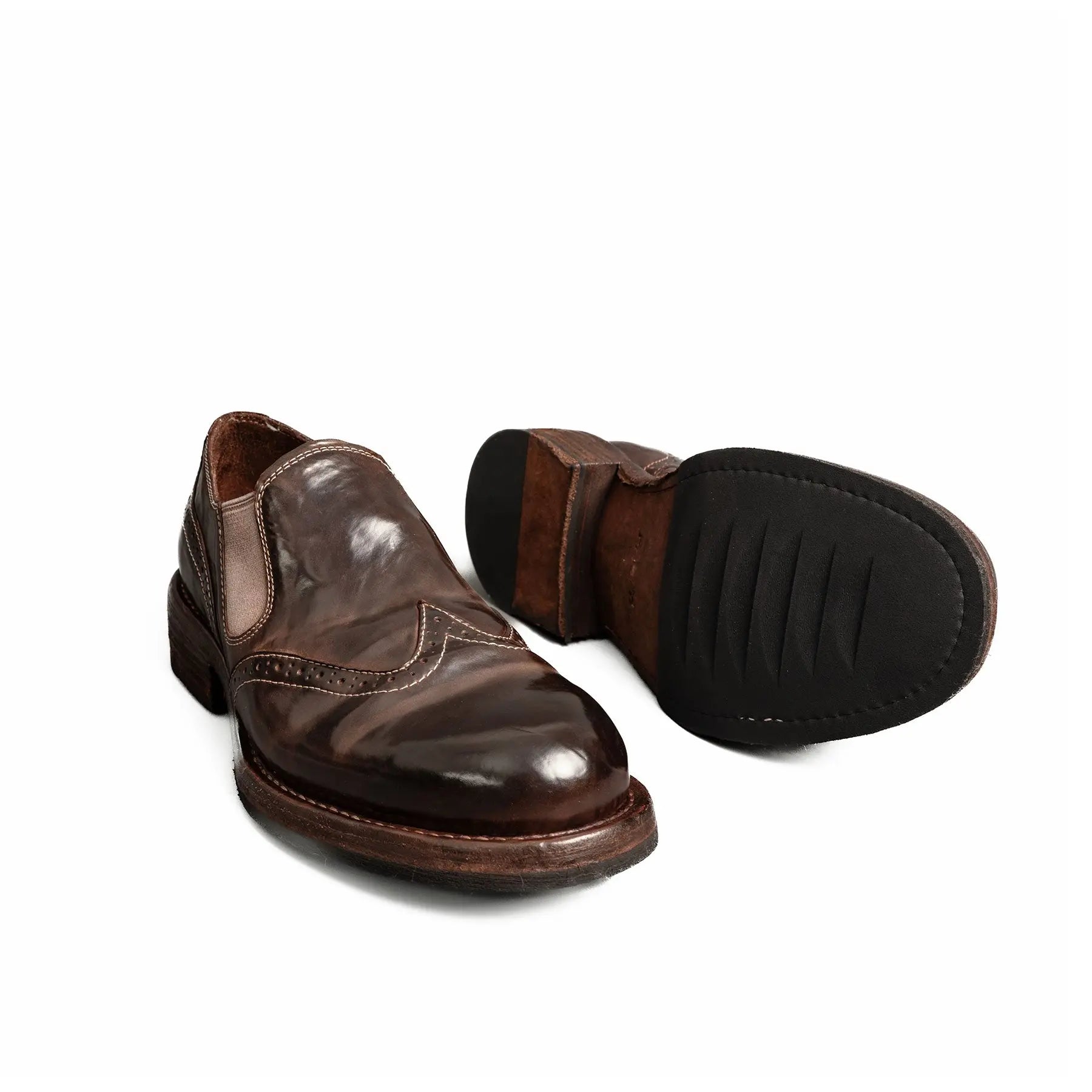 Washed Cordovan Wingtip Slip-On