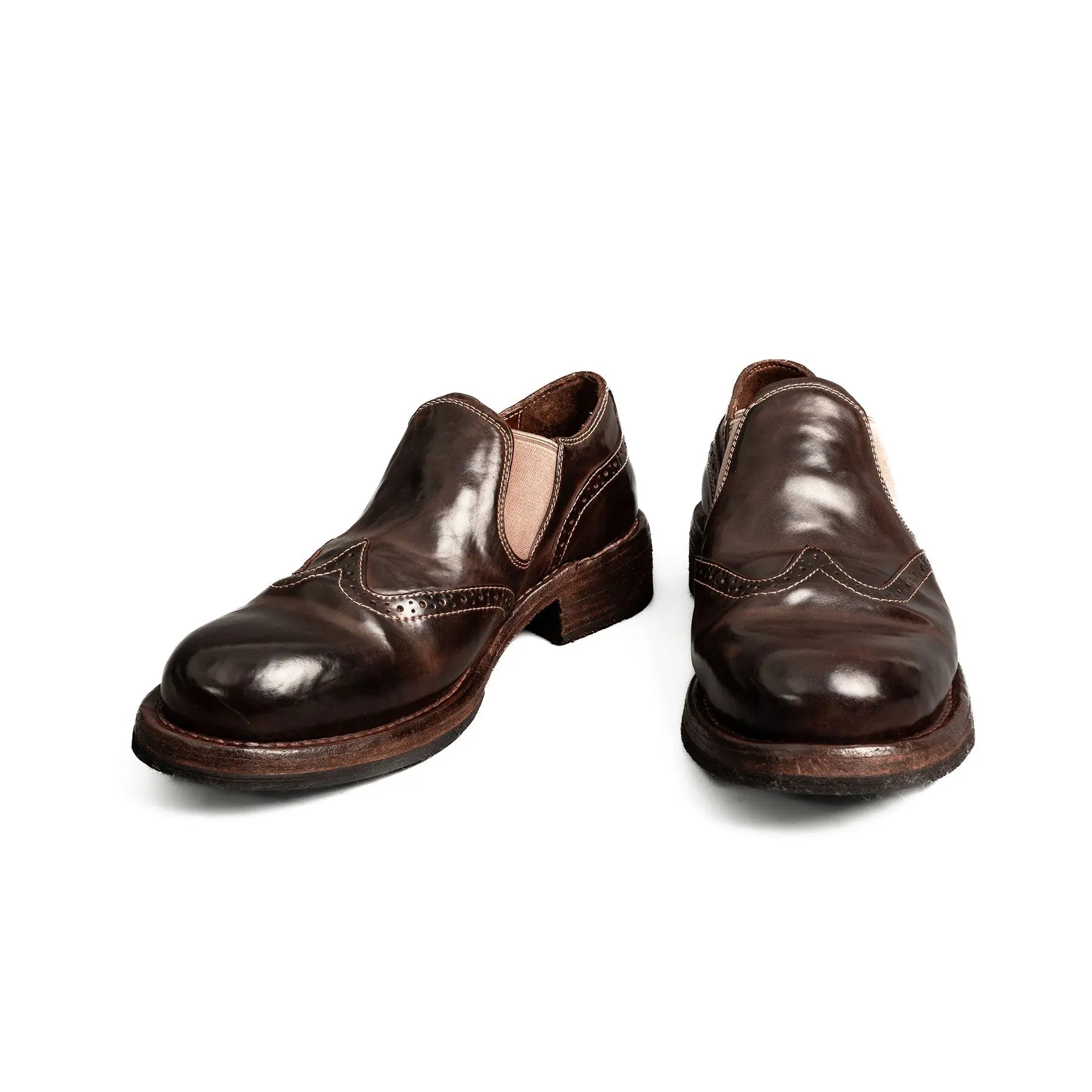 Washed Cordovan Wingtip Slip-On