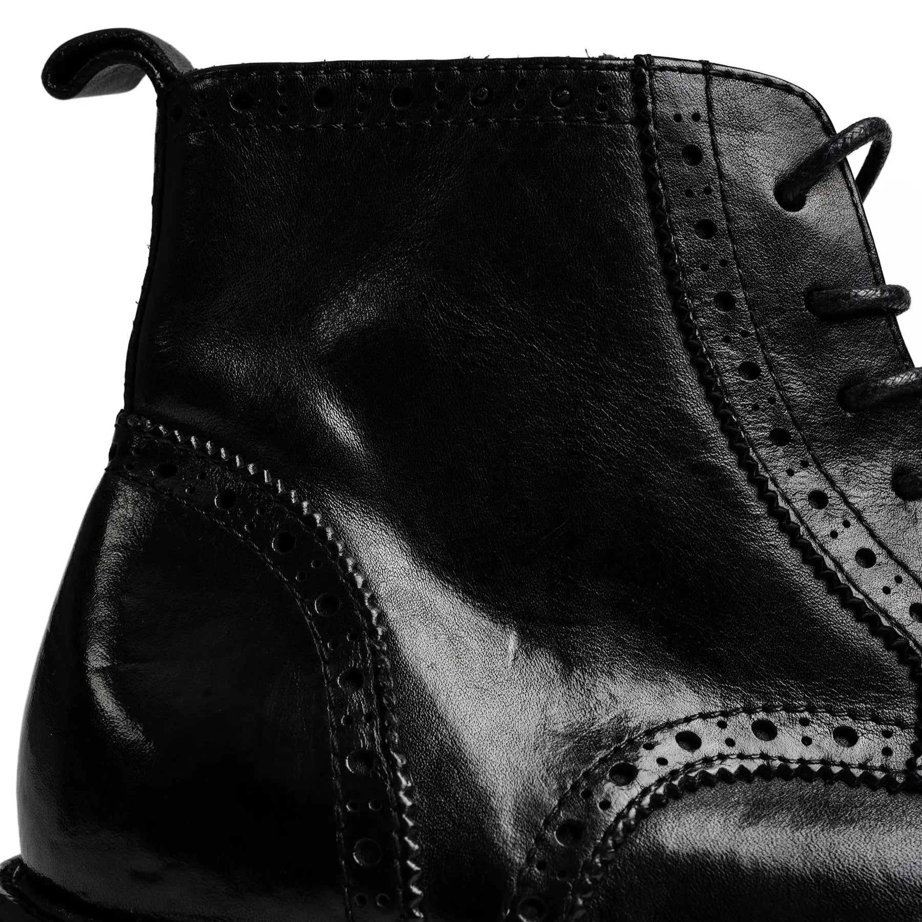 Washed Leather Brogue Work Boots