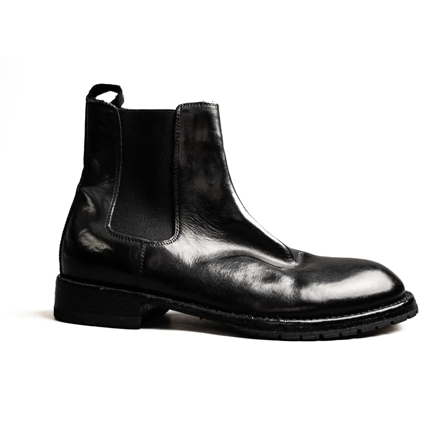 Washed Polished Leather Chelsea Boots