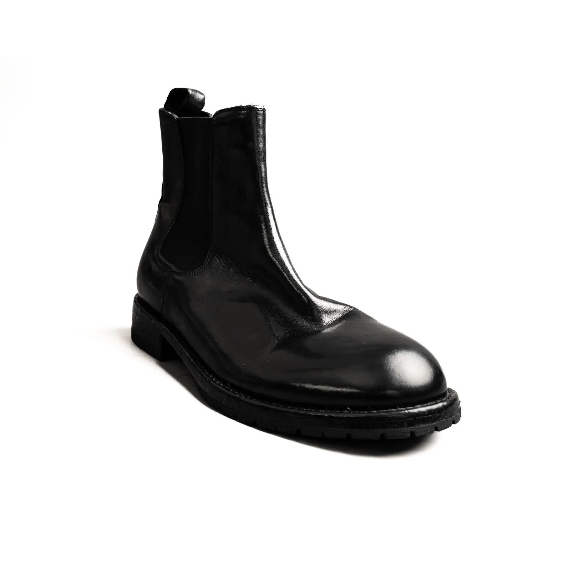 Washed Polished Leather Chelsea Boots