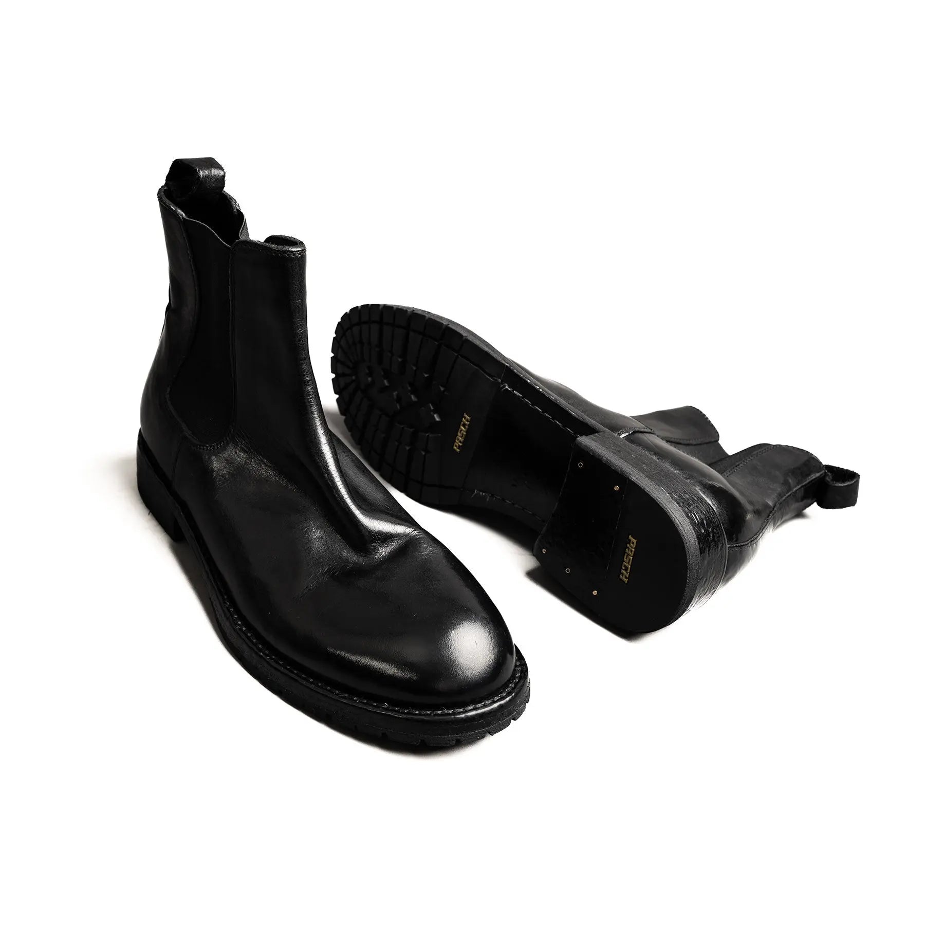 Washed Polished Leather Chelsea Boots