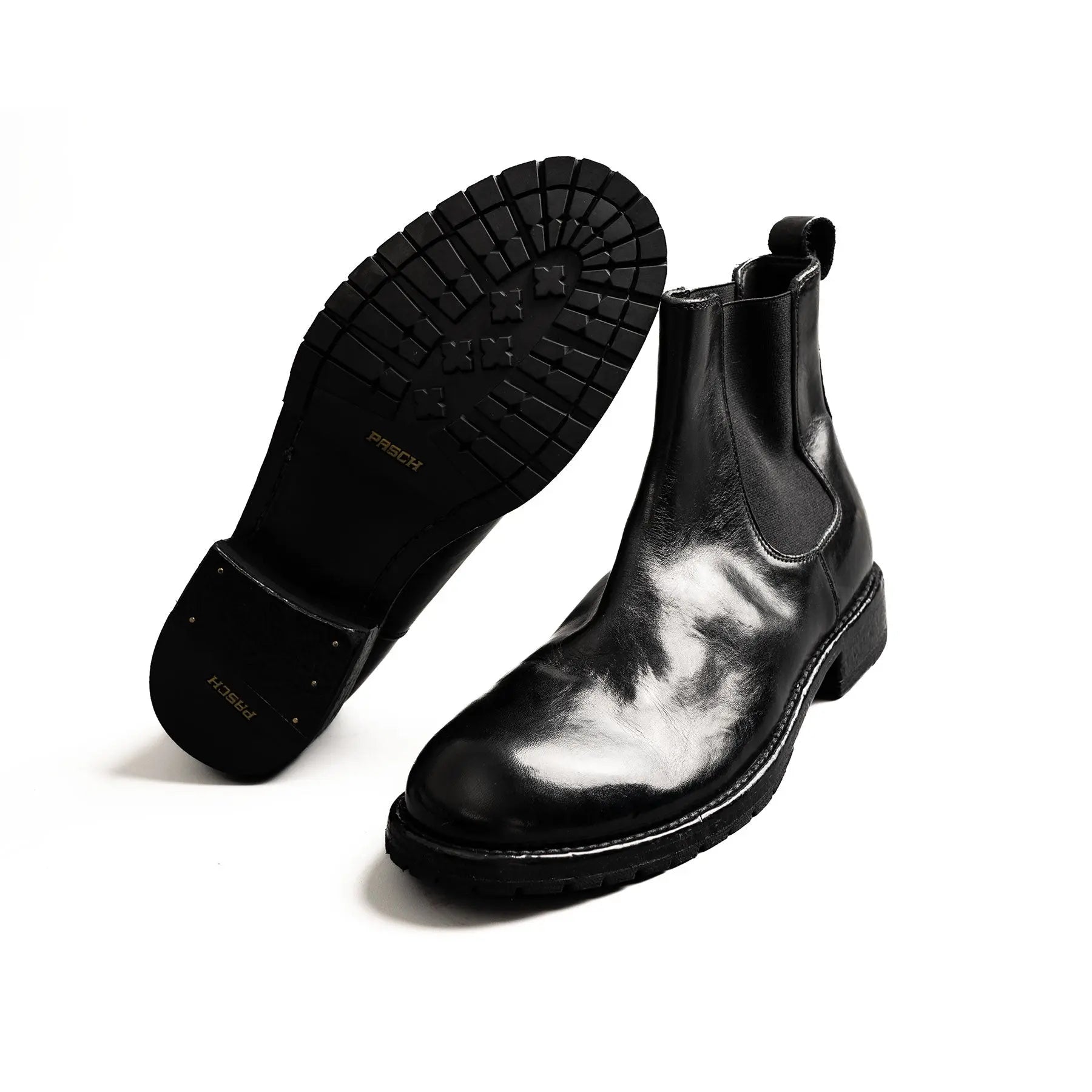 Washed Polished Leather Chelsea Boots