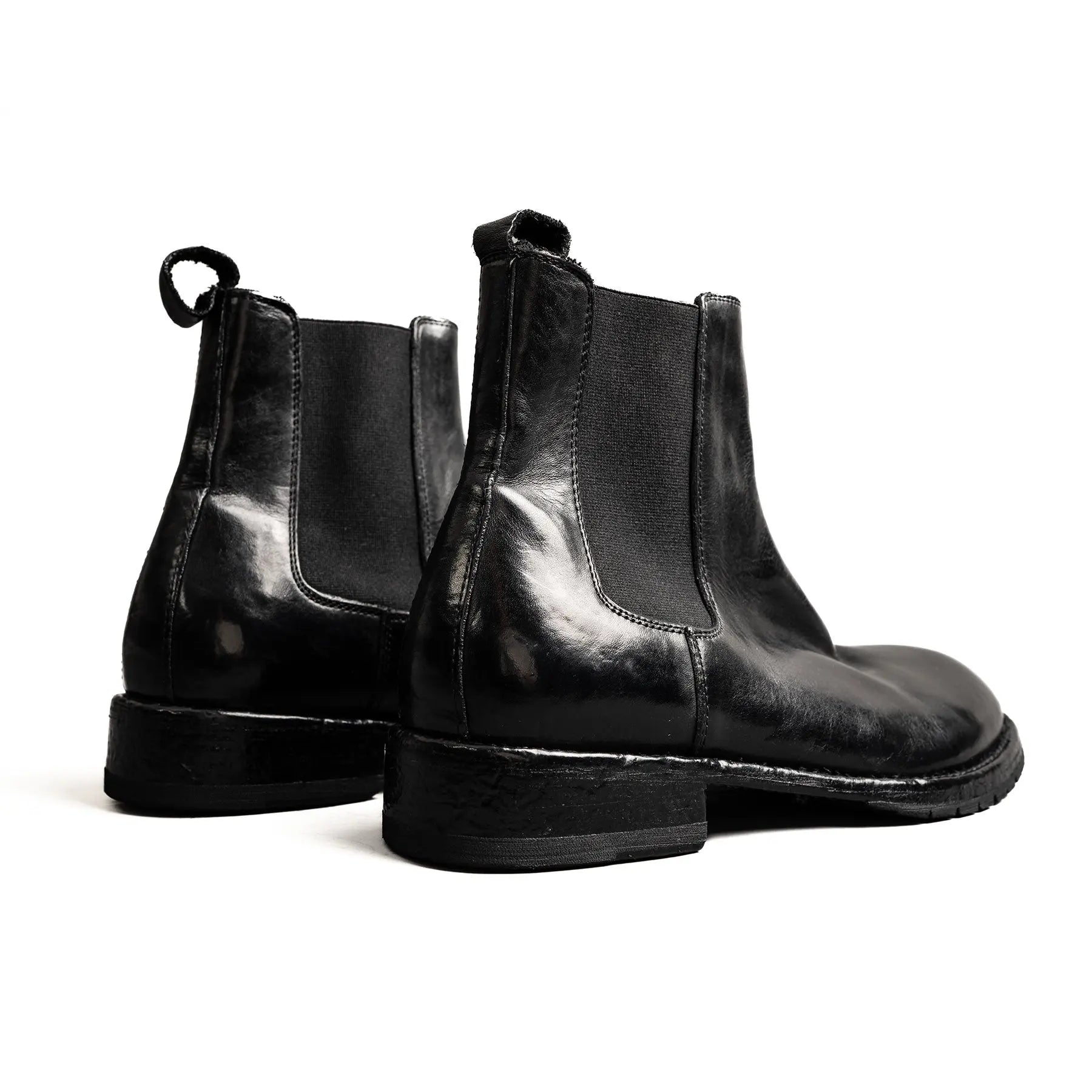 Washed Polished Leather Chelsea Boots