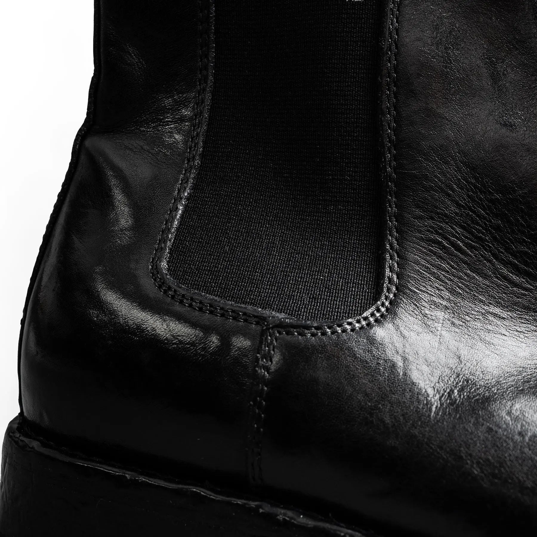 Washed Polished Leather Chelsea Boots