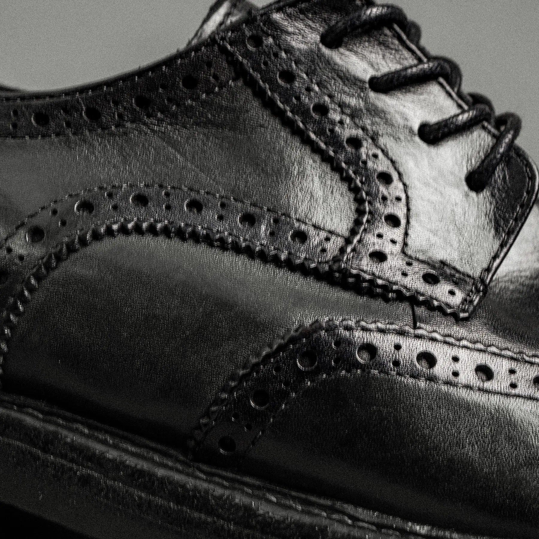 Washed Polished Leather Derby Shoes Black
