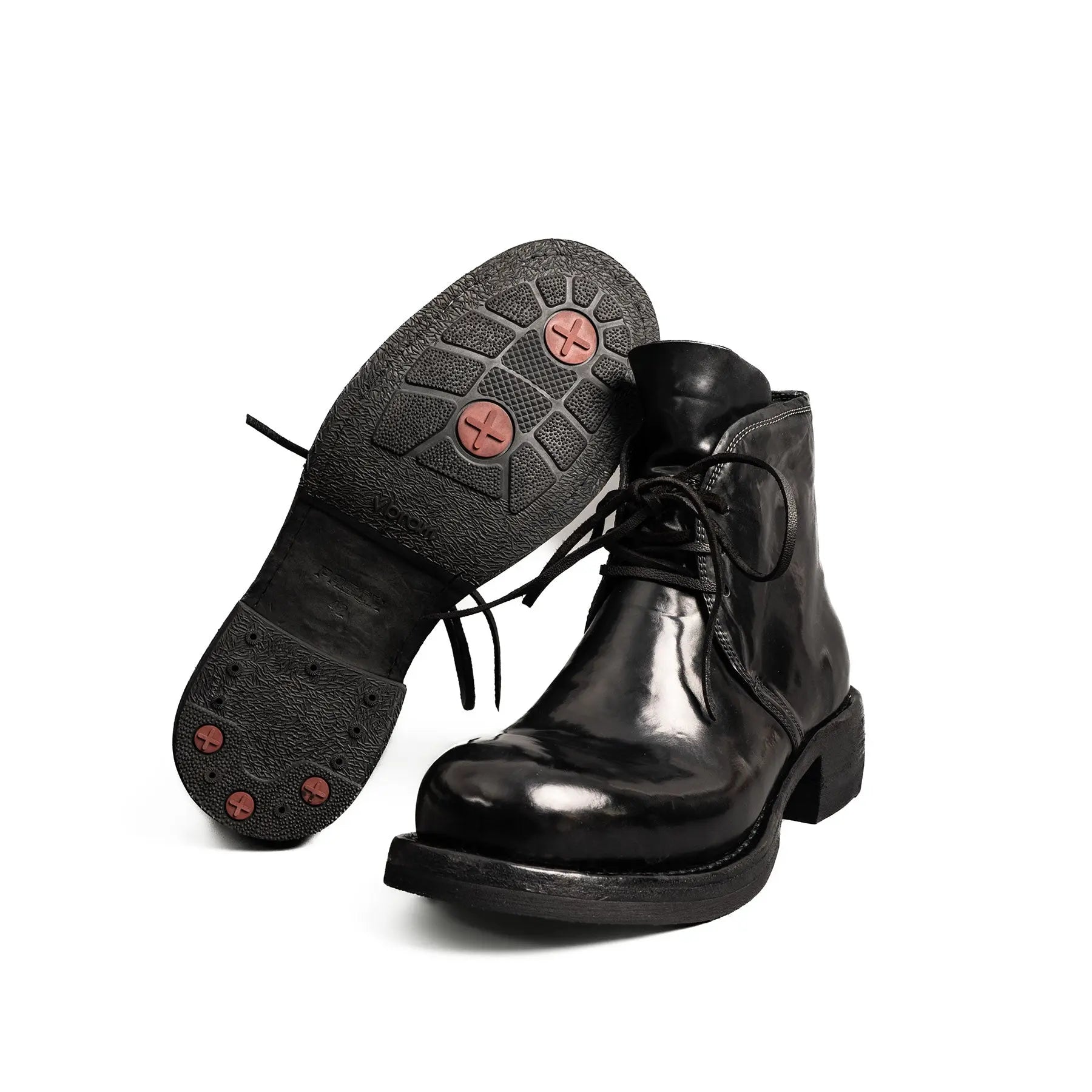 Washed Shell Cordovan Chelsea Boots Black