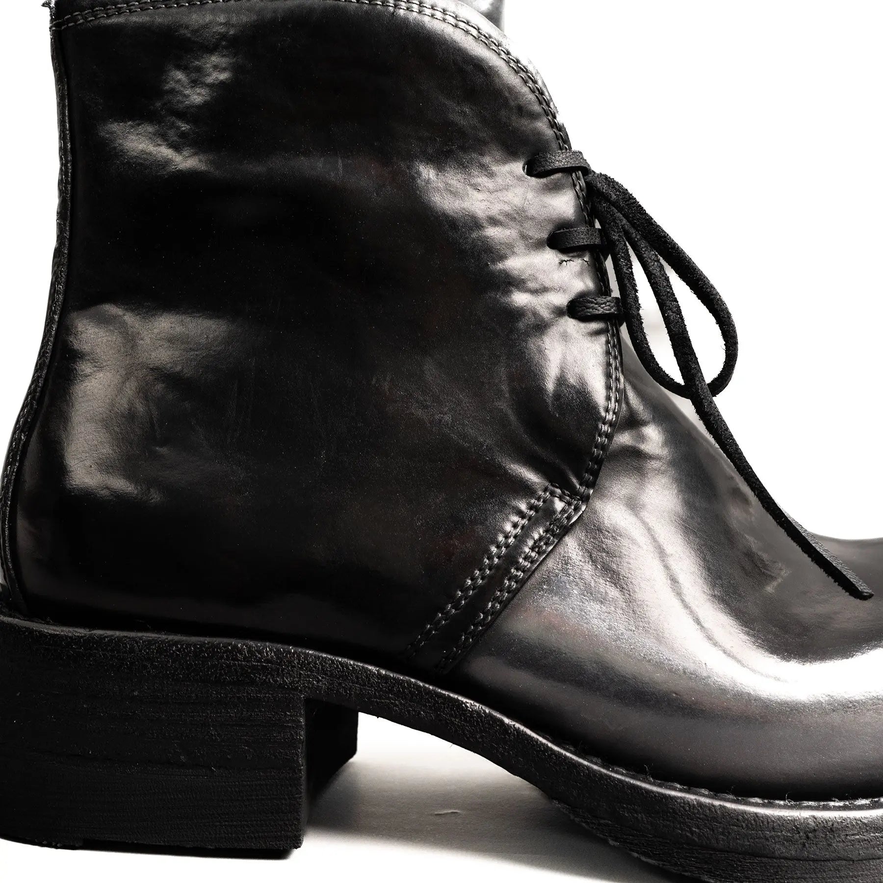 Washed Shell Cordovan Chelsea Boots Black