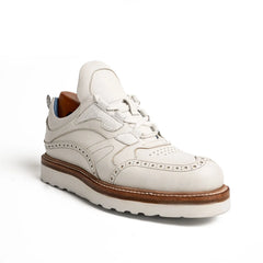 White Crocodile Detail Brogue XL Sneakers Divinch