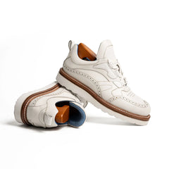 White Crocodile Detail Brogue XL Sneakers Divinch