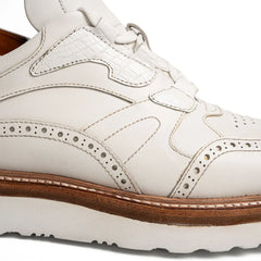 White Crocodile Detail Brogue XL Sneakers Divinch