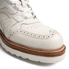 White Crocodile Detail Brogue XL Sneakers Divinch