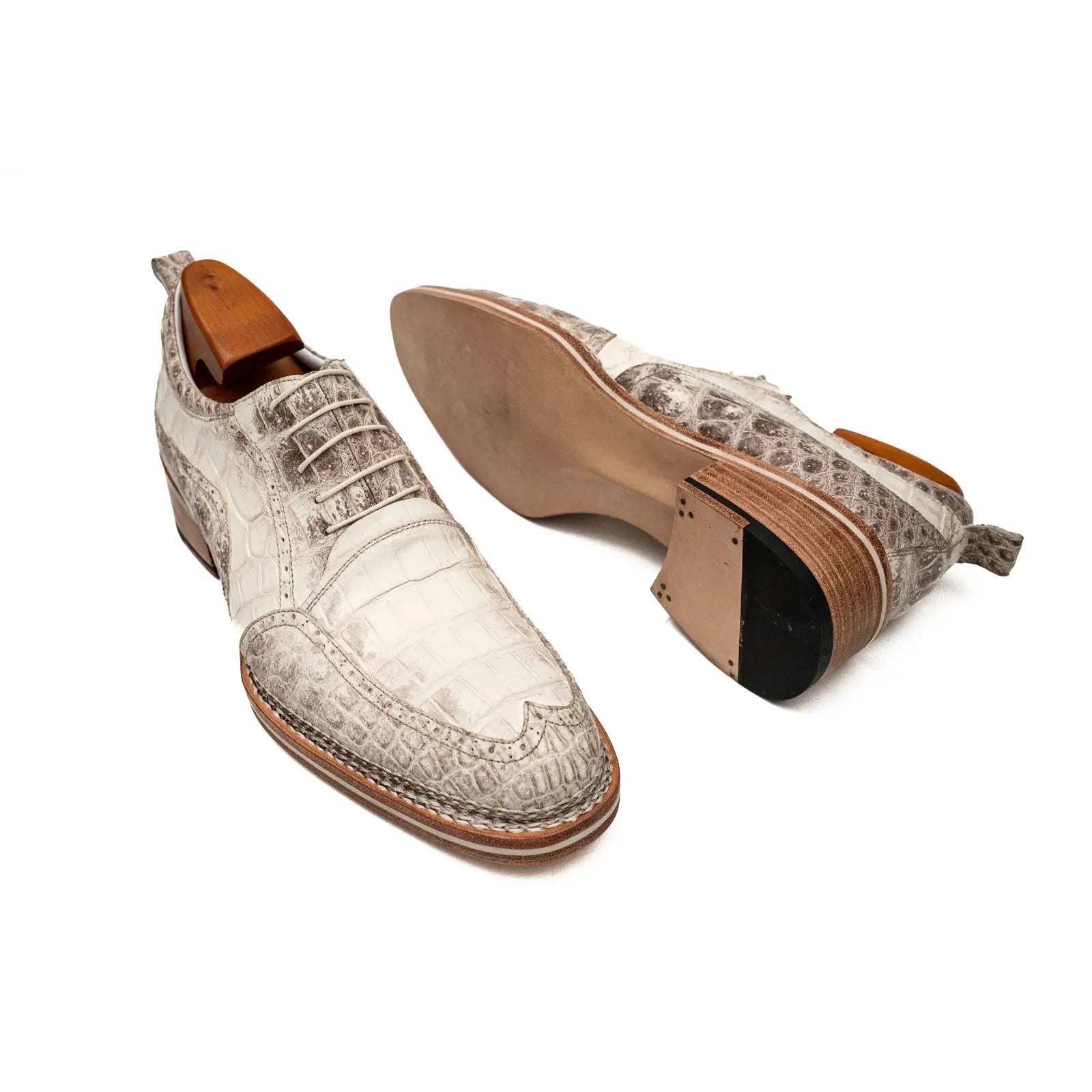 White Crocodile Norwegian Welted Oxfords DIVINCH