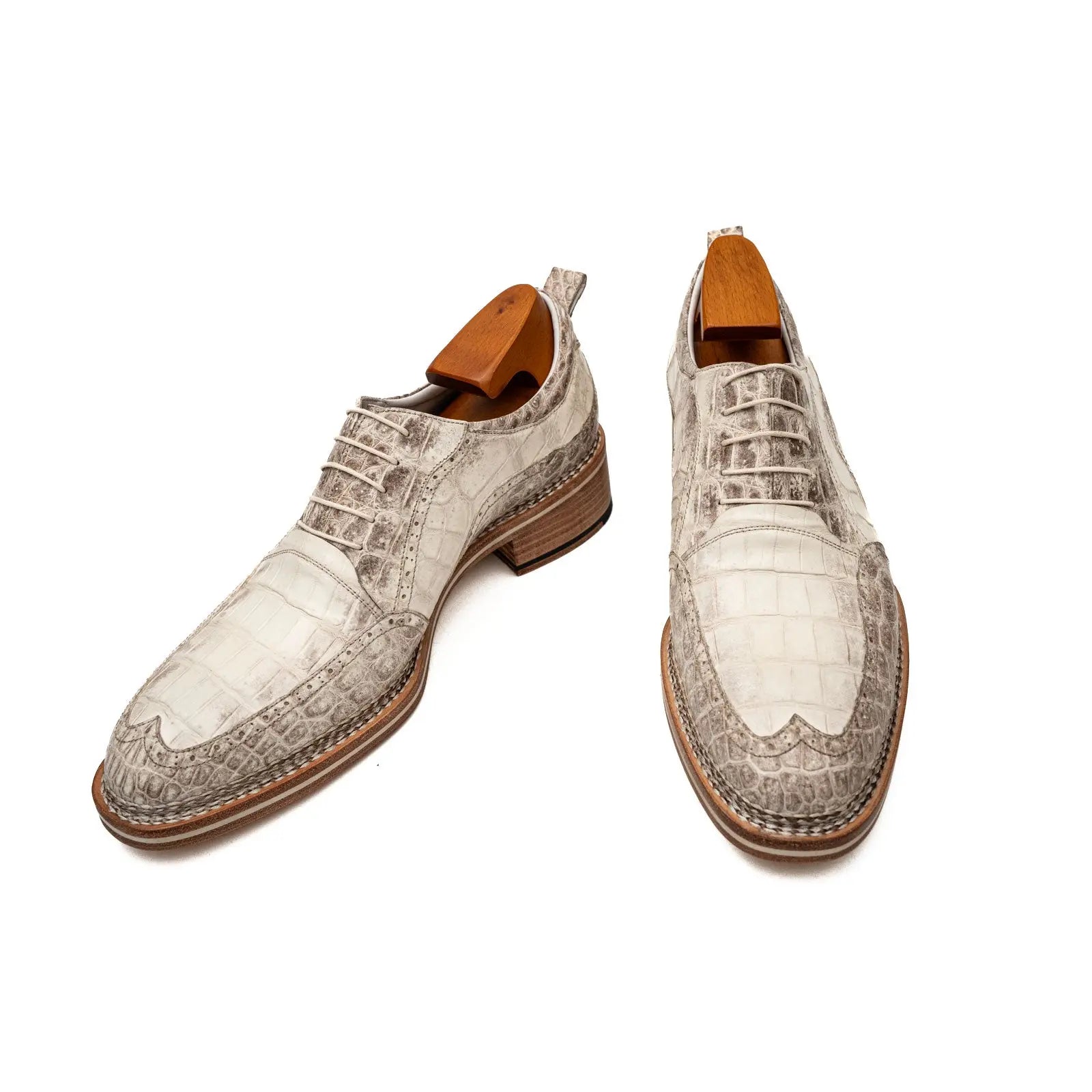 White Crocodile Norwegian Welted Oxfords DIVINCH