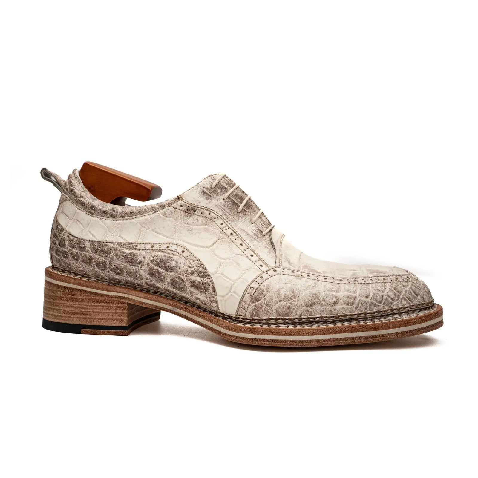White Crocodile Norwegian Welted Oxfords DIVINCH