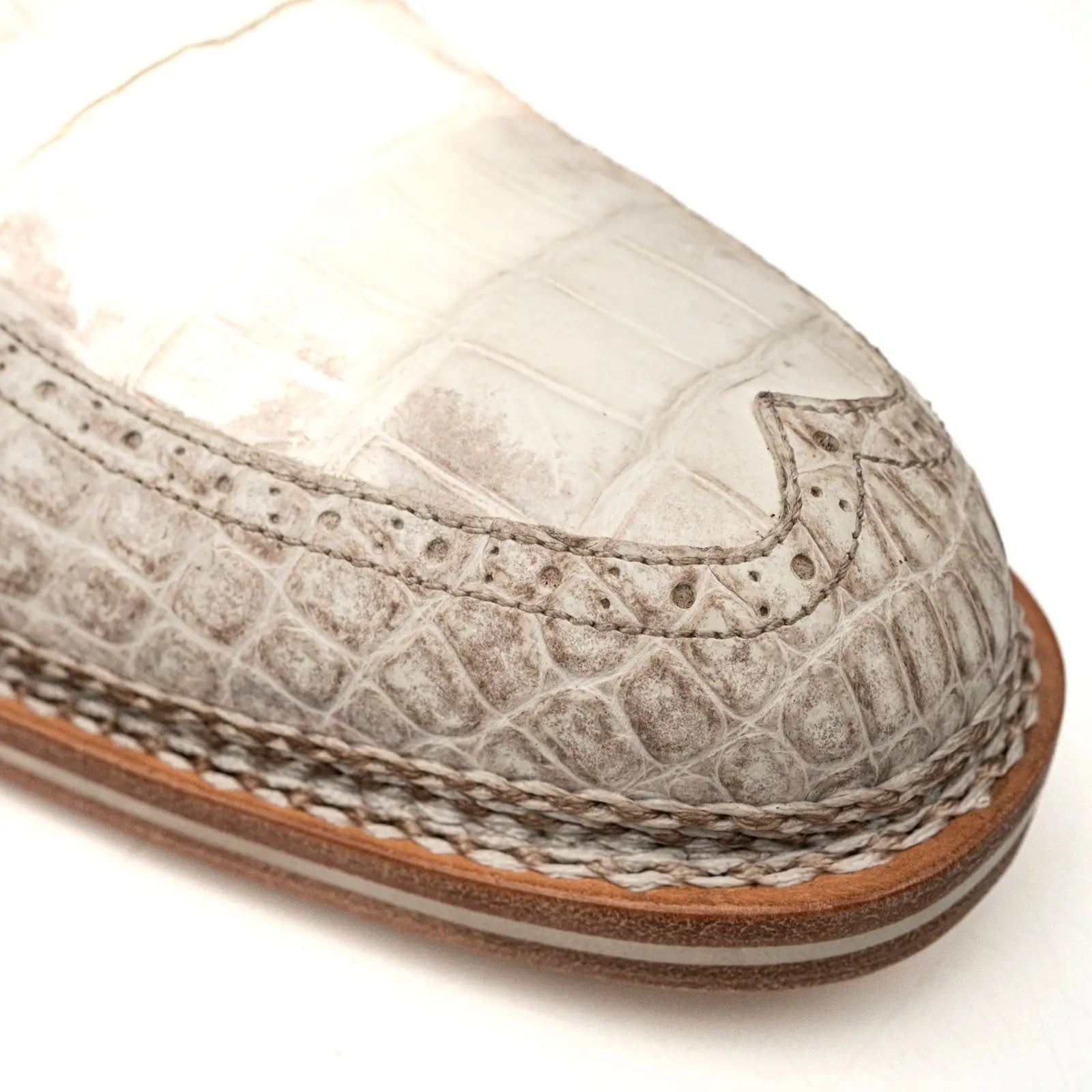 White Crocodile Norwegian Welted Oxfords DIVINCH