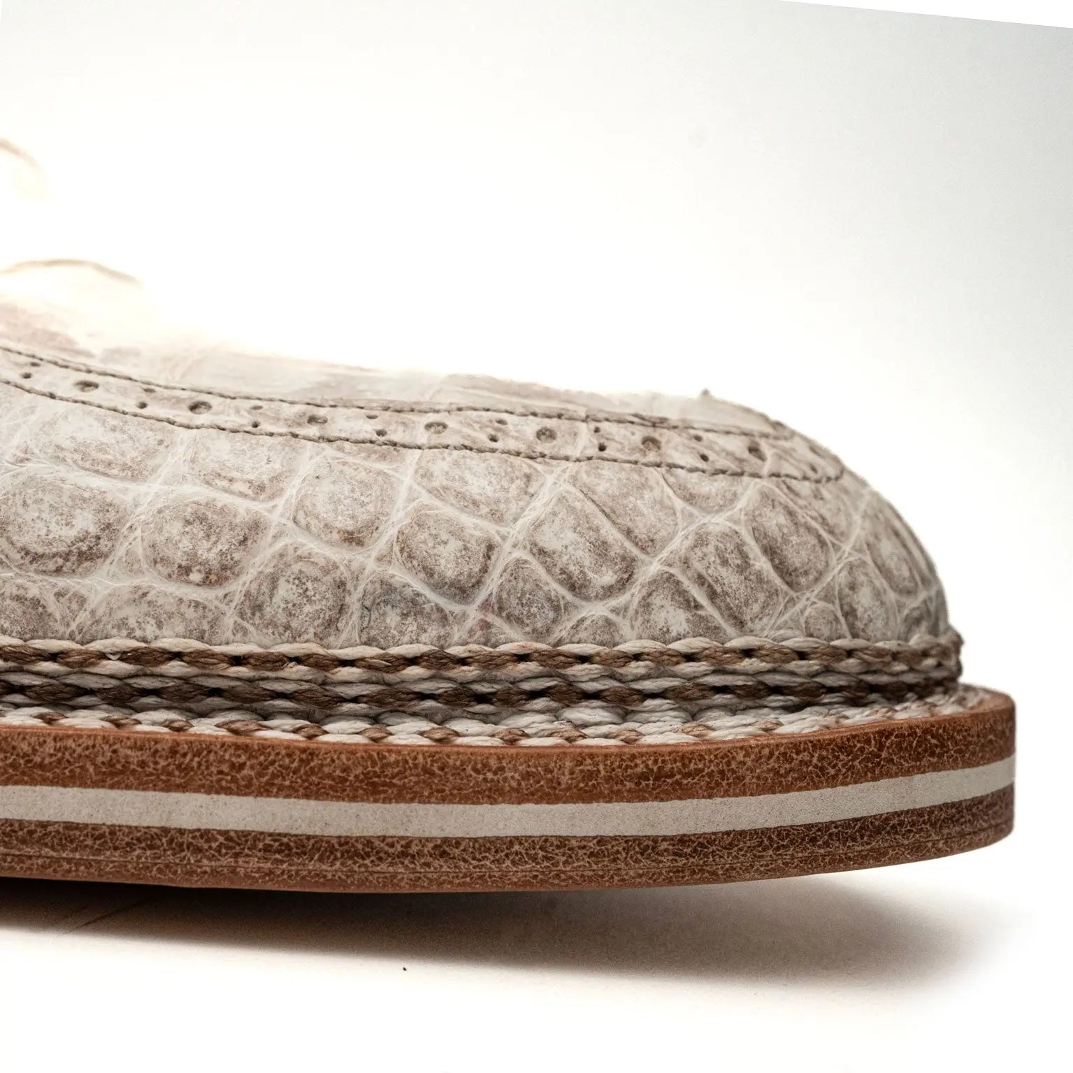 White Crocodile Norwegian Welted Oxfords DIVINCH