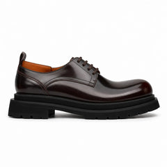 DIVINCH 8221KHA coffee lug sole derby shoes white background side view