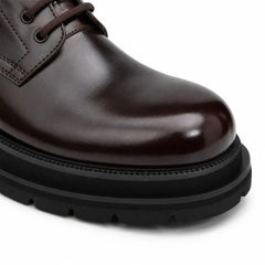 DIVINCH 8221KHA coffee lug sole derby shoes toe and sole detail