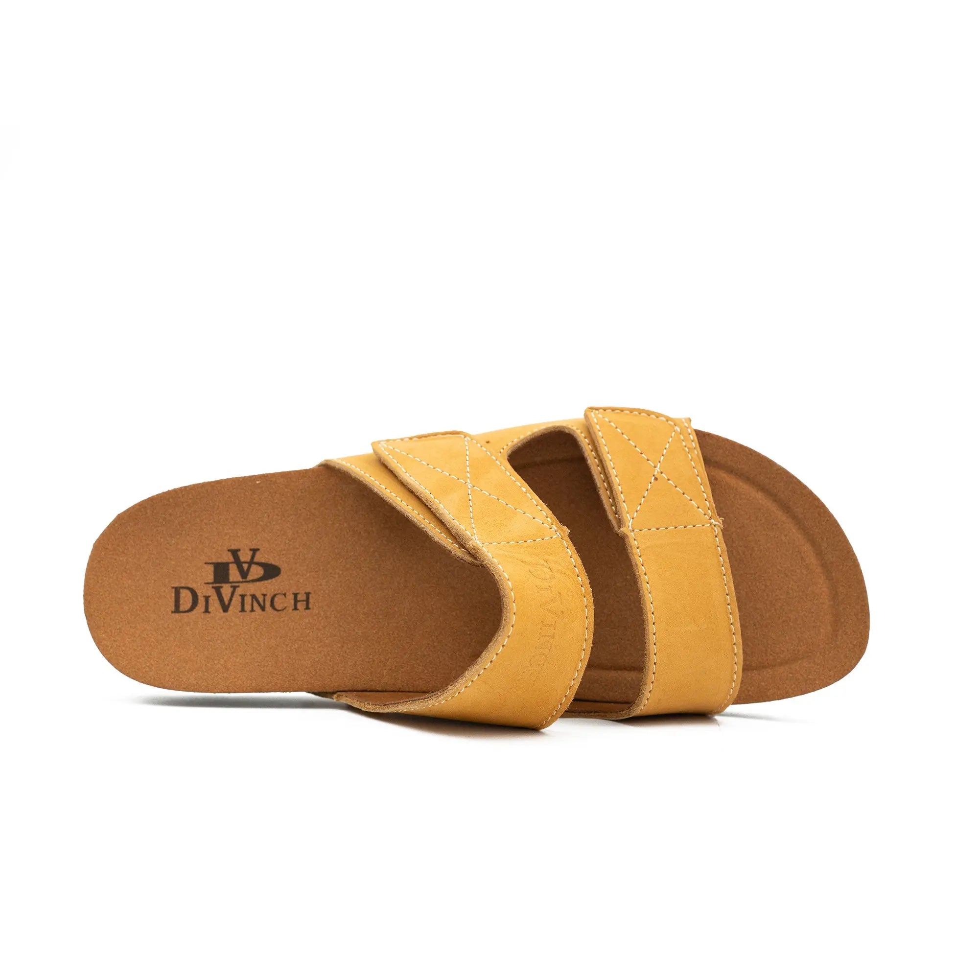 Yellow Adjustable Slide Sandals DIVINCH