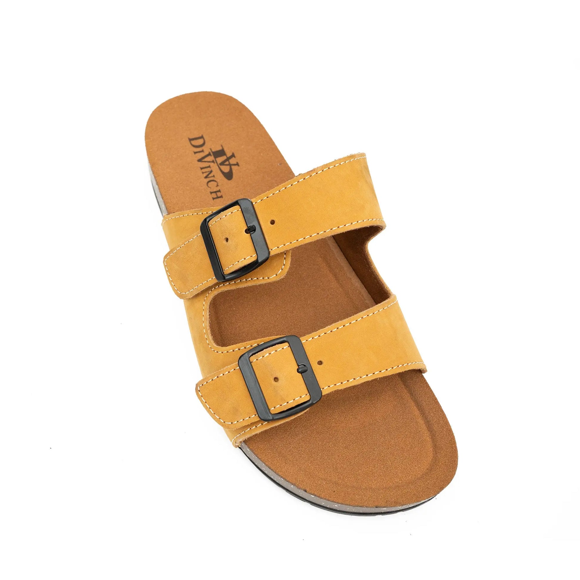 Yellow Buckle Slide Sandals DIVINCH