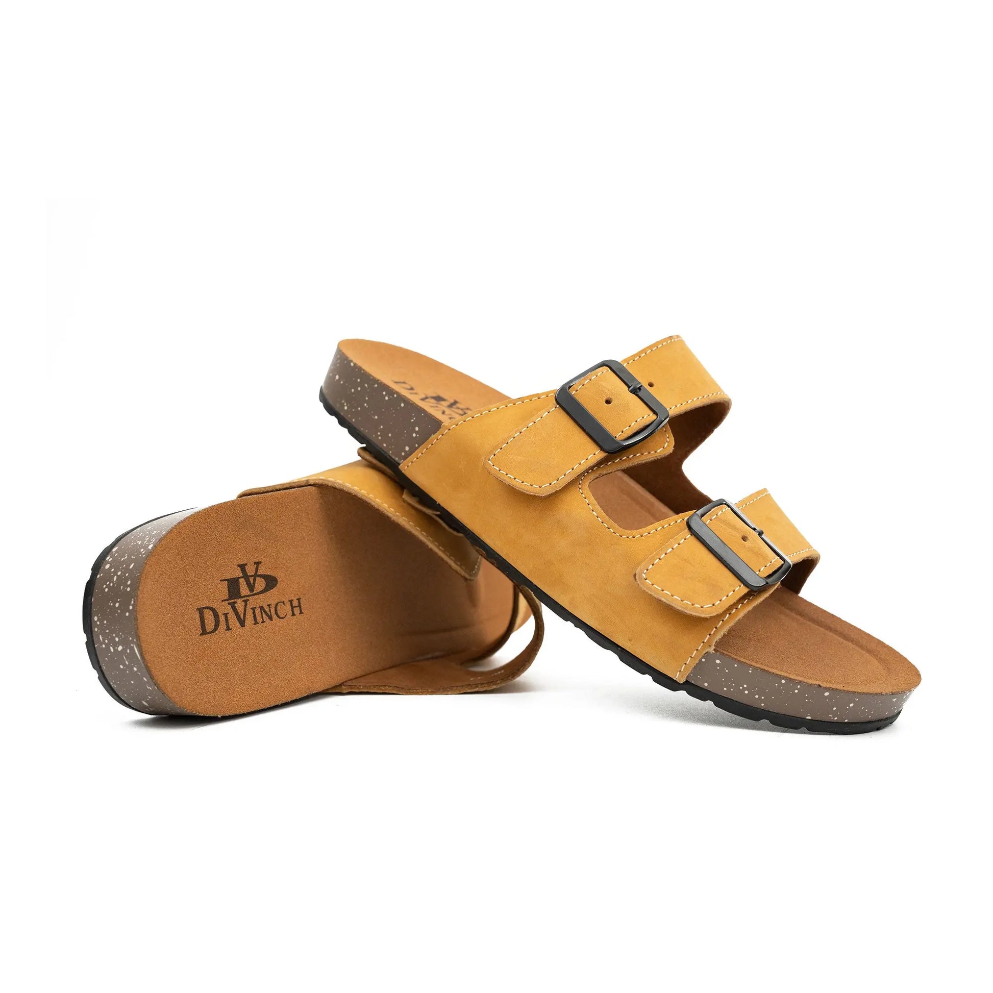 Yellow Buckle Slide Sandals DIVINCH