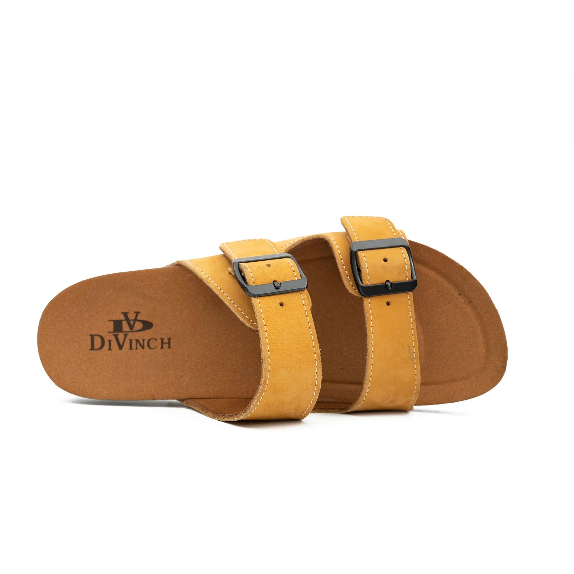 Yellow Buckle Slide Sandals DIVINCH