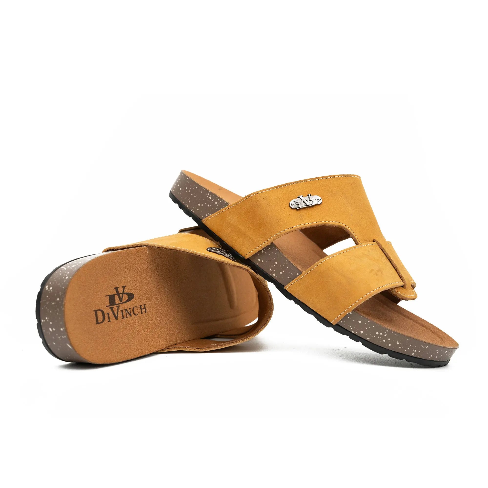 Yellow Double - Strap Slide Sandals DIVINCH