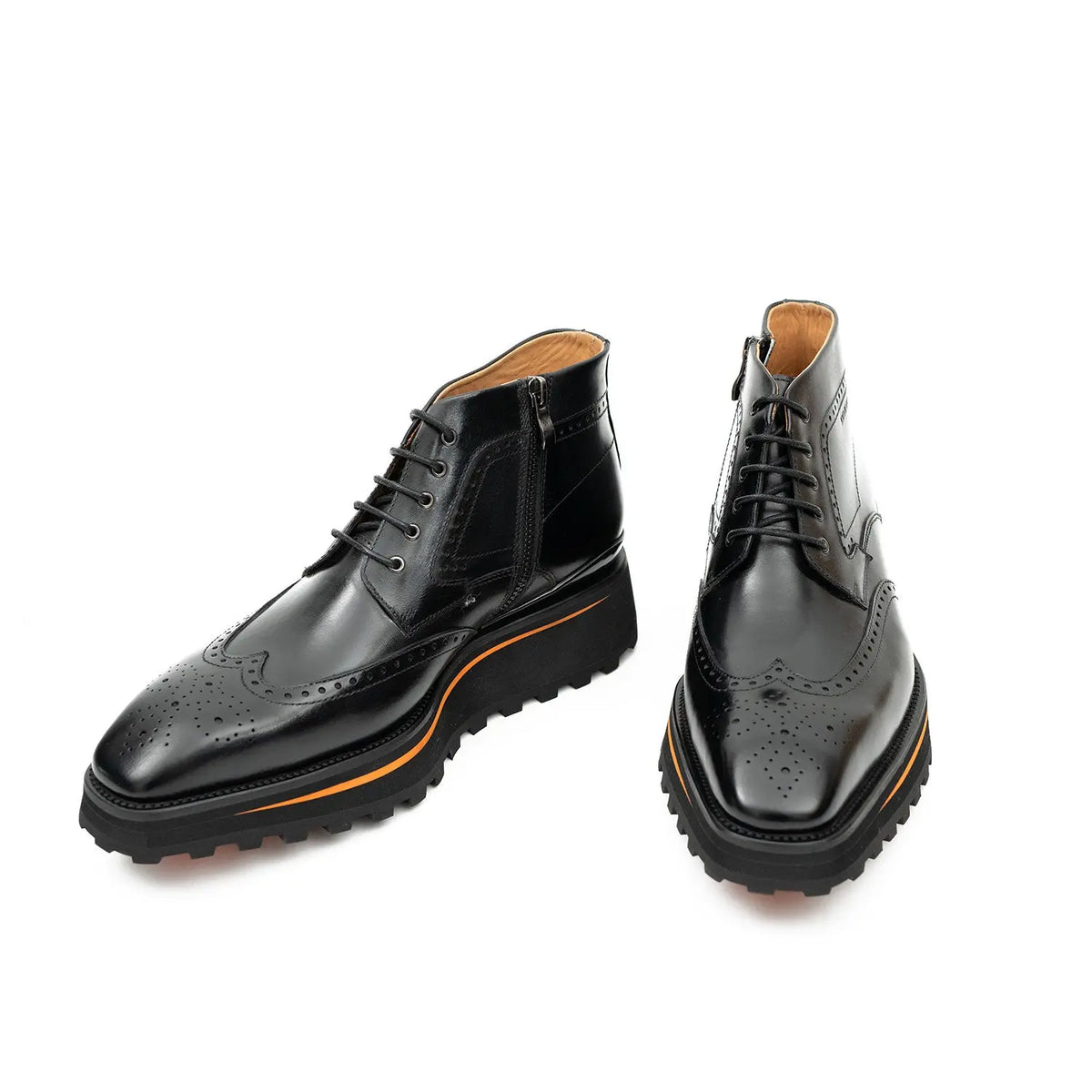 Zipper Brogue Martin Boots 2890 Black DIVINCH